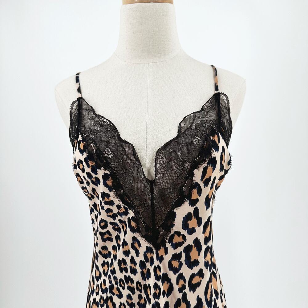 Victoria's Secrets Cheetah Leopard Print Slip Dress Large Indie‎ Romantic Grunge - Picture 3 of 11